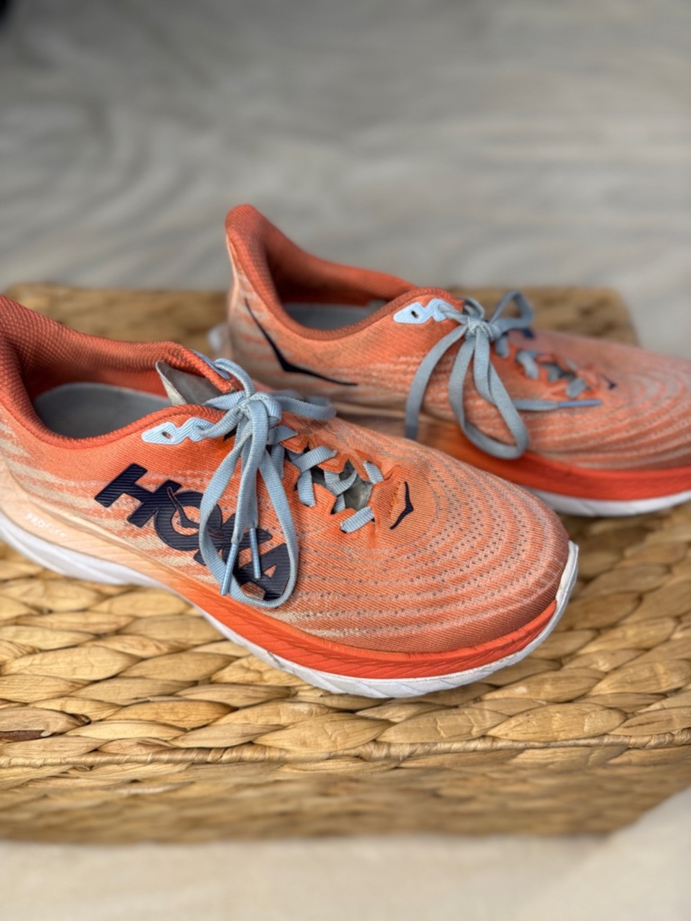 Hoka Mach 5 Women's Running Shoes Size 7 - Camellia / Peach Parfait Orange